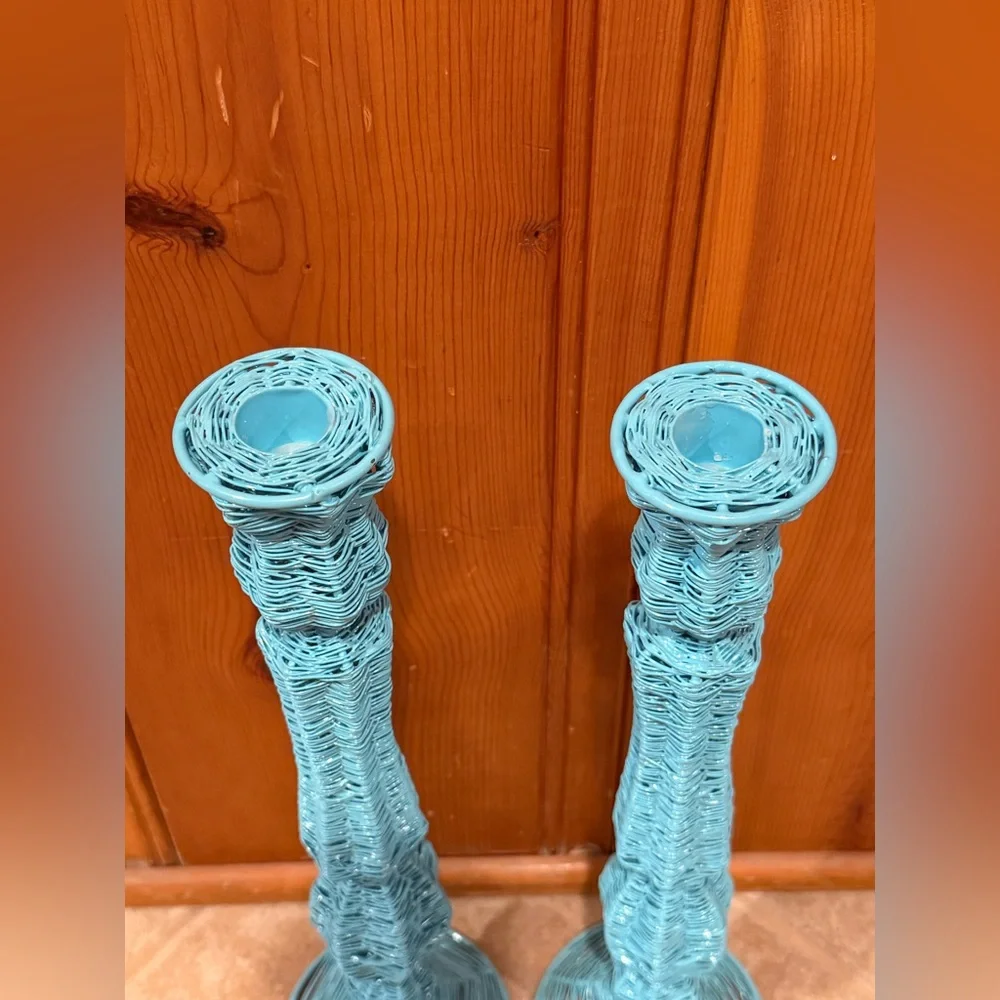 Two Crate & Barrel Candlestick Holders